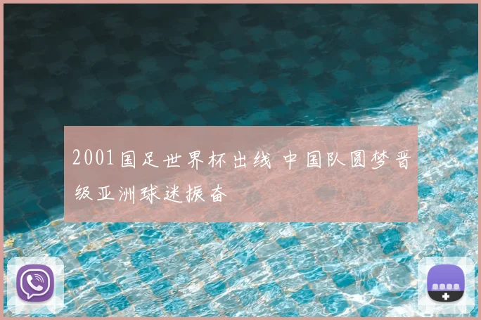 2001国足世界杯出线 中国队圆梦晋级亚洲球迷振奋